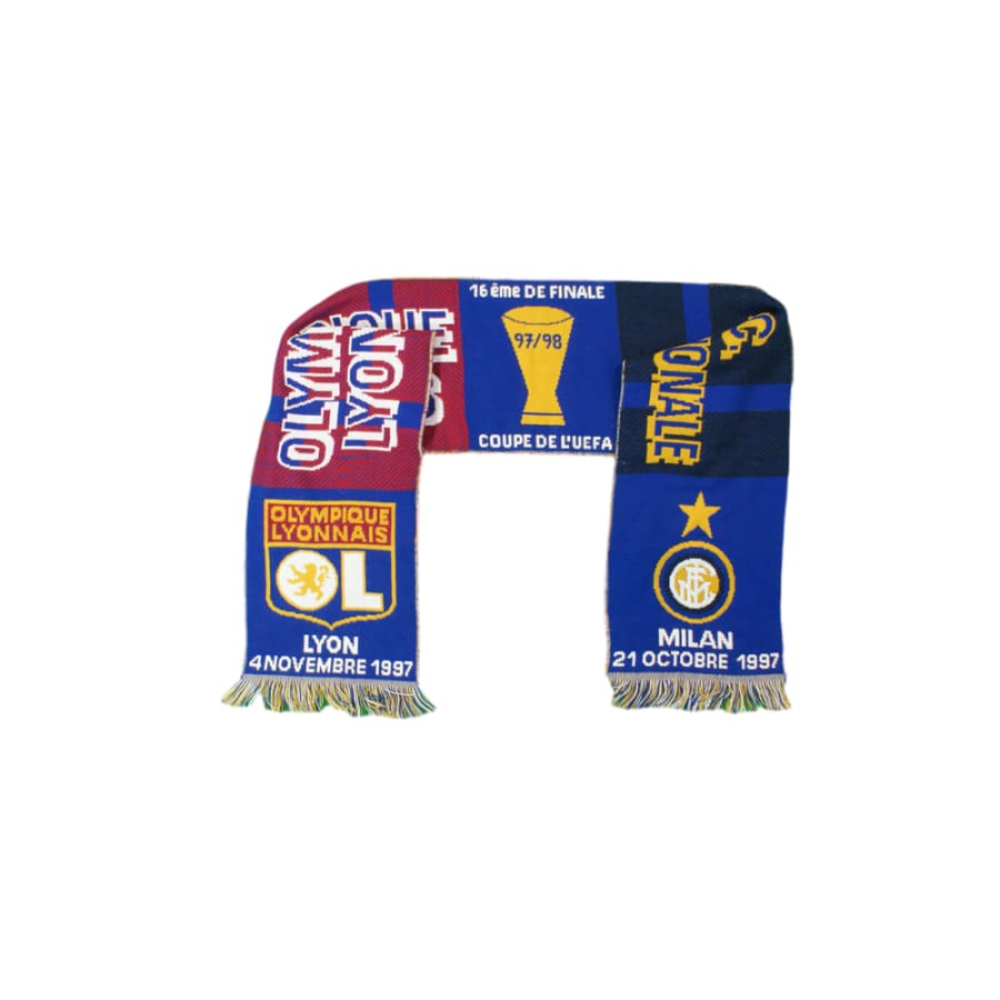 Echarpe de football vintage Olympique Lyonnais / Inter Milan Coupe UEFA 1997-1998 - Officiel - Olympique Lyonnais