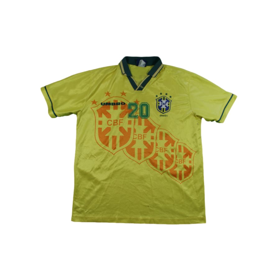 Maillot Vintage Brésil VEGAS - Domicile Jaune, #13, 3 étoiles - Made In Brasil - Taille XL