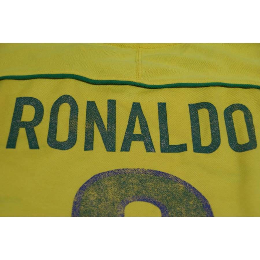 Maillot Brésil vintage domicile #9 RONALDO 1998-1999 - Nike - Brésil