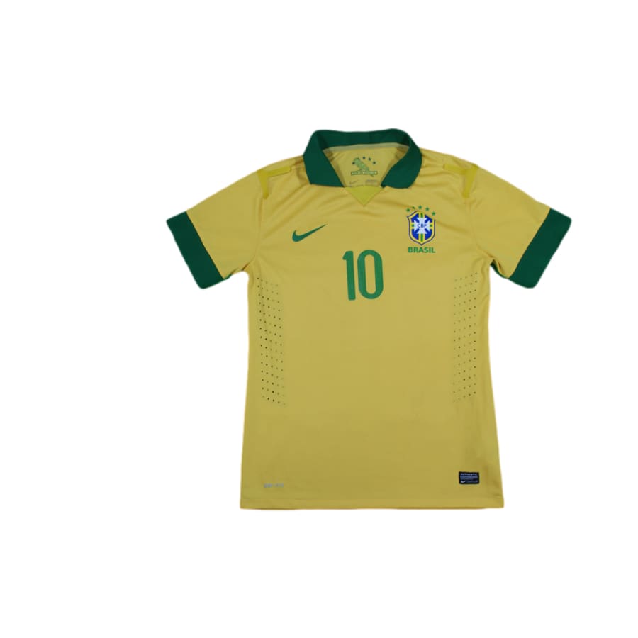 Maillot de foot rétro domicile équipe du Brésil N°10 NEYMAR JR 2013-2014 - Nike - Brésil