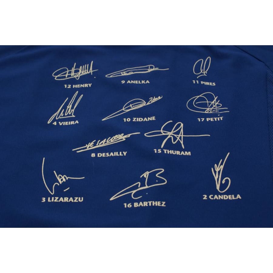 Maillot de foot rétro domicile Equipe de France dédicaces aux dos 2002-2003 - Adidas - Equipe de France