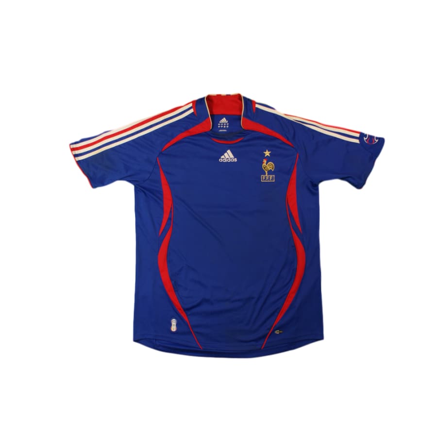 Maillot de foot rétro domicile Equipe de France JEAN-PIERRE 2006-2007 - Adidas - Equipe de France