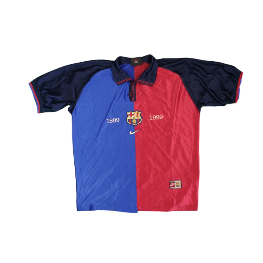 Maillot de foot rétro domicile FC Barcelone 1999-2000 - Nike - Barcelone