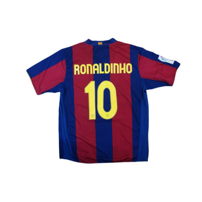 Maillot de foot rétro domicile FC Barcelone N°10 RONALDINHO 2007-2008 - Nike - Barcelone