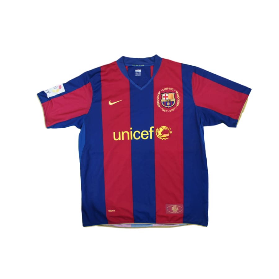 Maillot de foot rétro domicile FC Barcelone N°10 RONALDINHO 2007-2008 - Nike - Barcelone