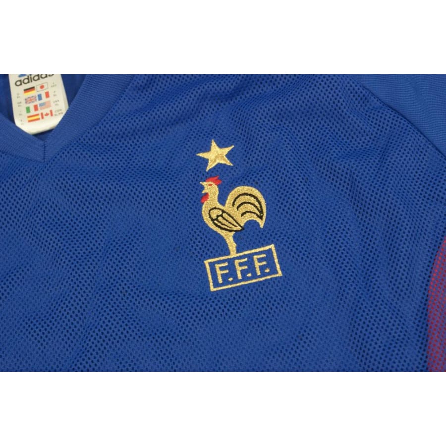 Maillot de foot retro Equipe de France dédicacé 2002-2003 - Adidas - Equipe de France