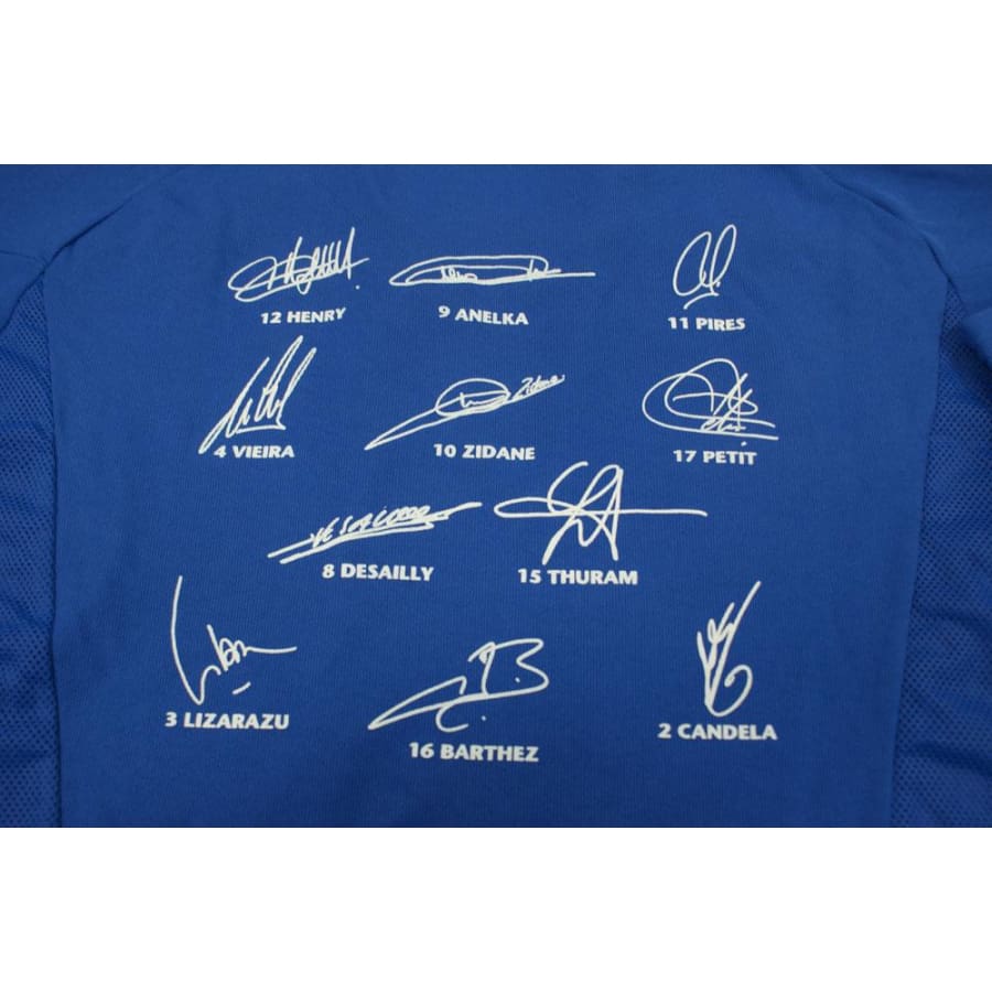 Maillot de foot retro Equipe de France dédicacé 2002-2003 - Adidas - Equipe de France