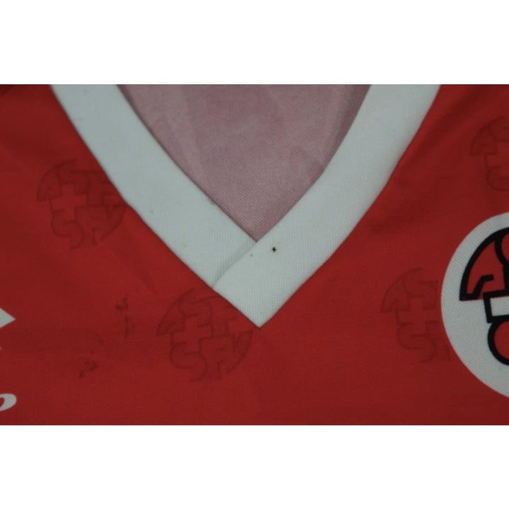 Maillot De Foot Suisse Vintage Lotto – Taille XL, Manches Longues, état Correct