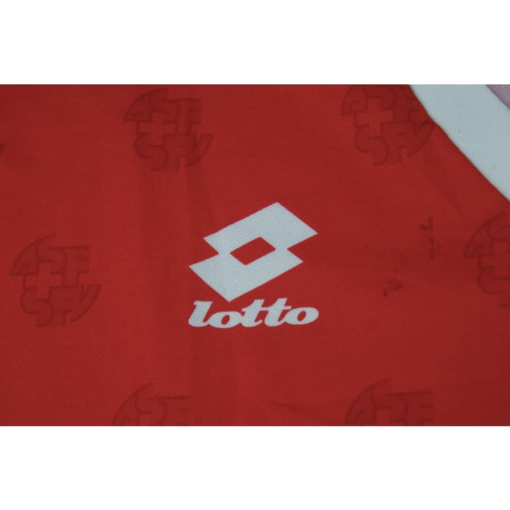 Maillot De Foot Suisse Vintage Lotto – Taille XL, Manches Longues, état Correct