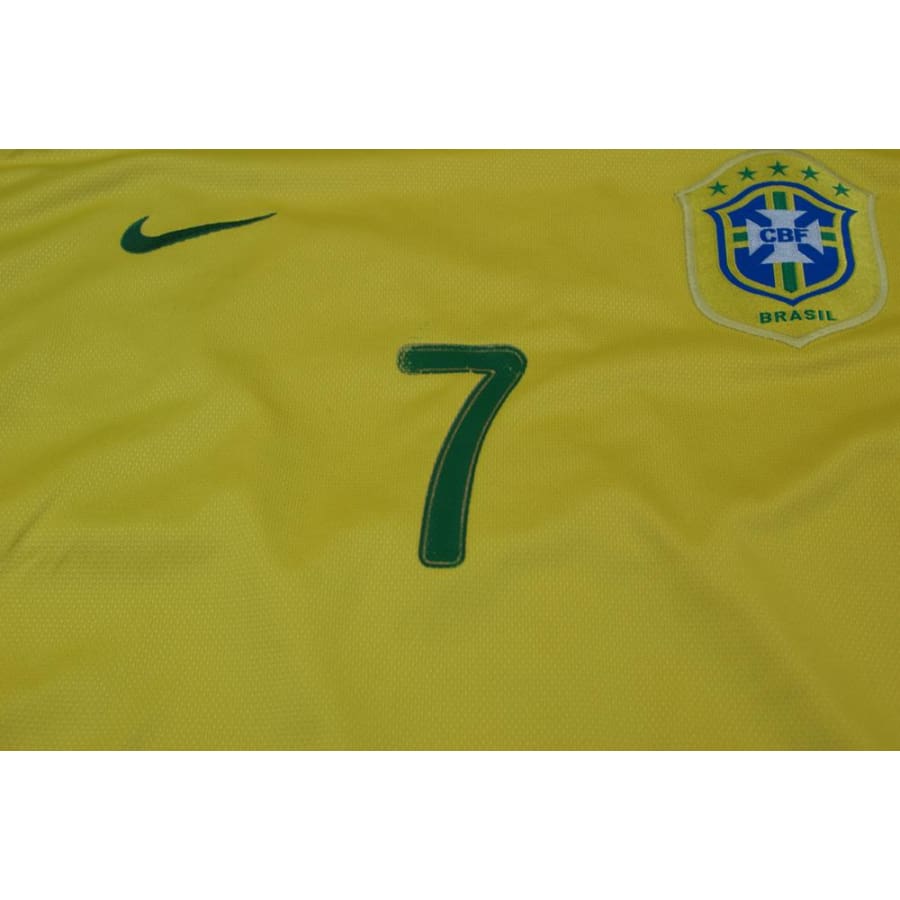 Maillot de foot vintage domicile équipe du Brésil N°7 ADRIANO 2006-2007 - Nike - Brésil