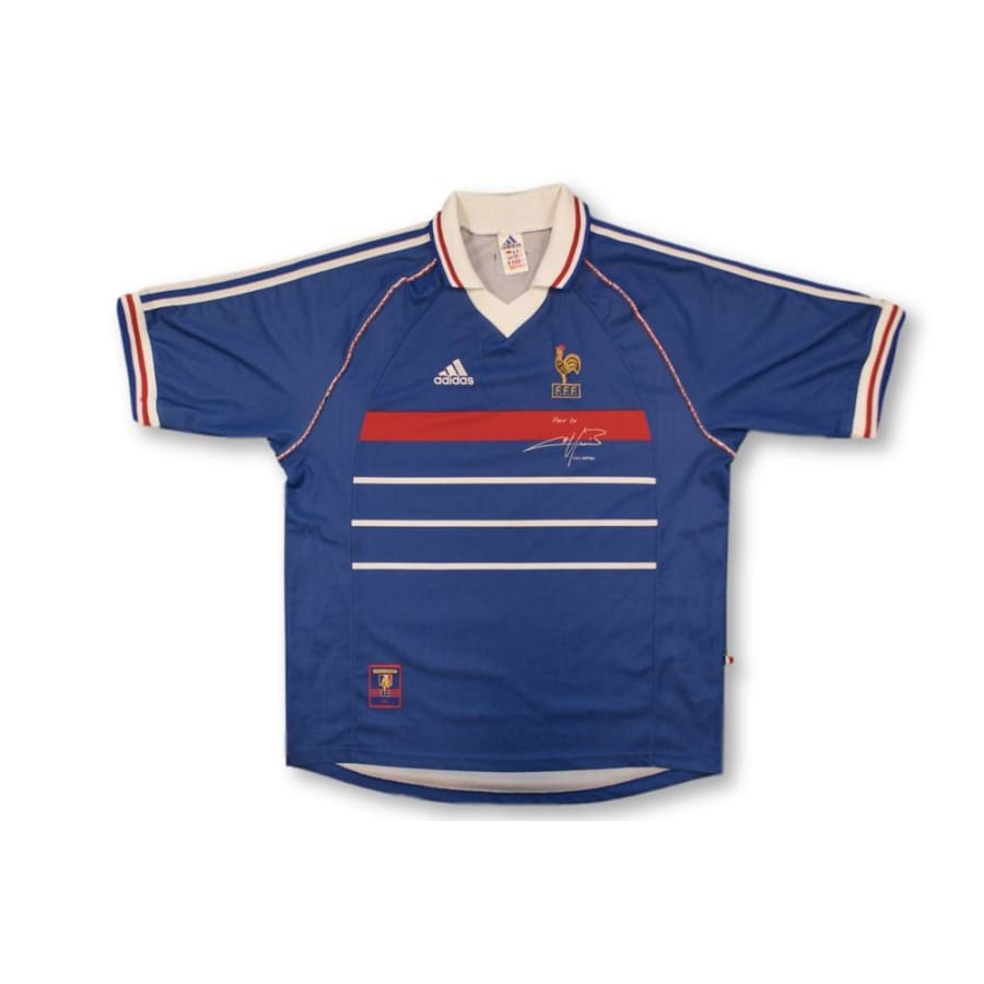 Maillot de foot vintage Equipe de France dédicace BARTHEZ 1998-1999 - Adidas - Equipe de France