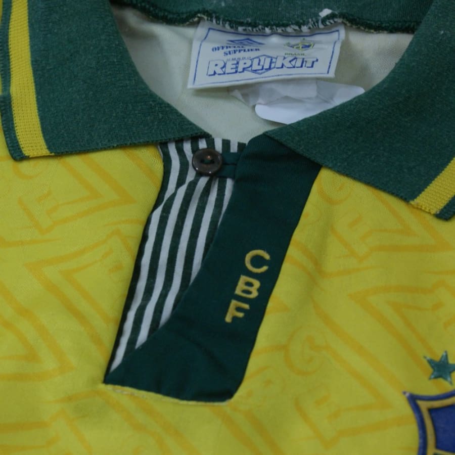 Maillot Vintage Brésil Domicile 1991-1993 Umbro Taille S/M - Jaune - Collection