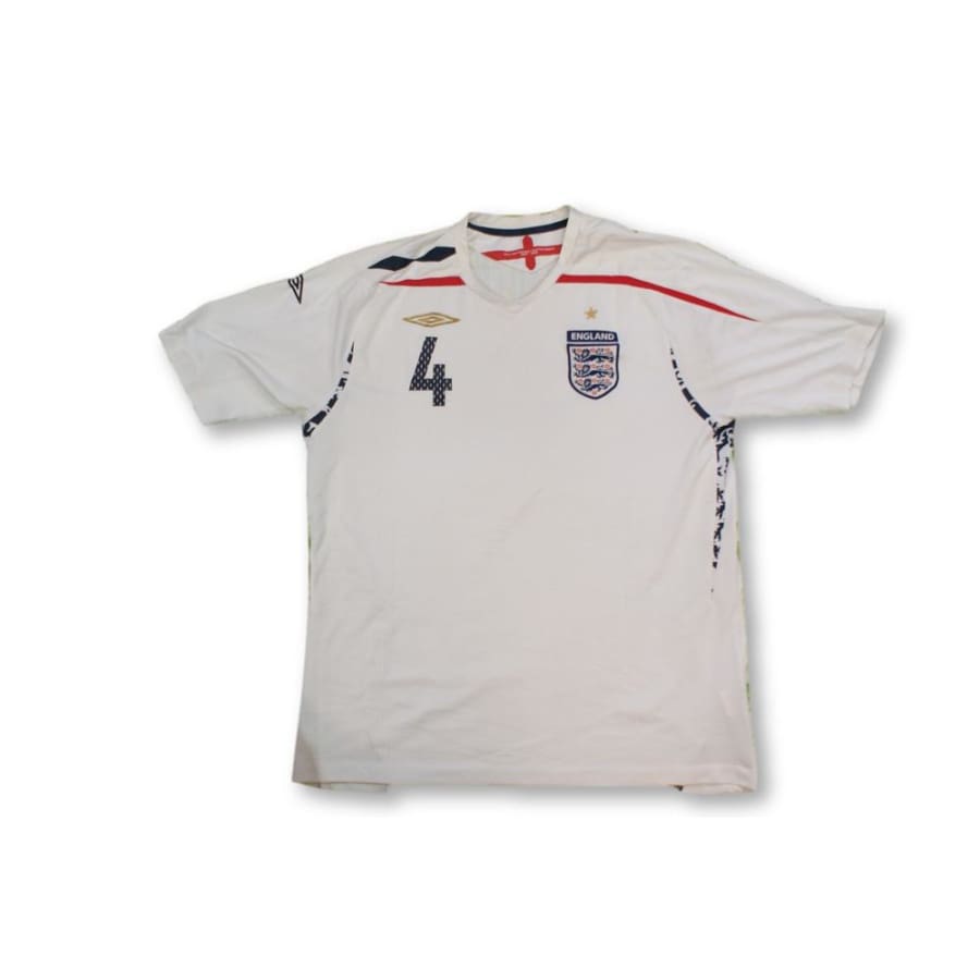 Maillot de football rétro domicile équipe dAngleterre N°4 GERRARD 2007-2008 - Umbro - Angleterre