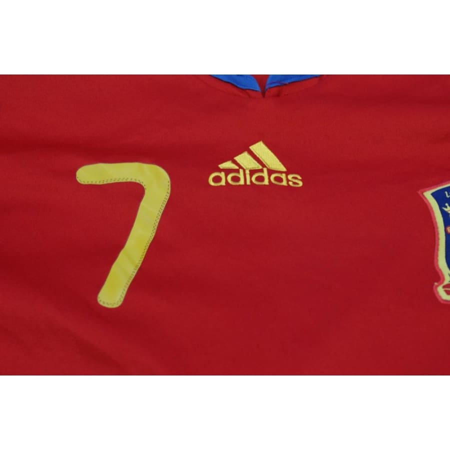 Maillot de football rétro domicile équipe dEspagne N°7 DAVID VILLA 2010-2011 - Adidas - Espagne