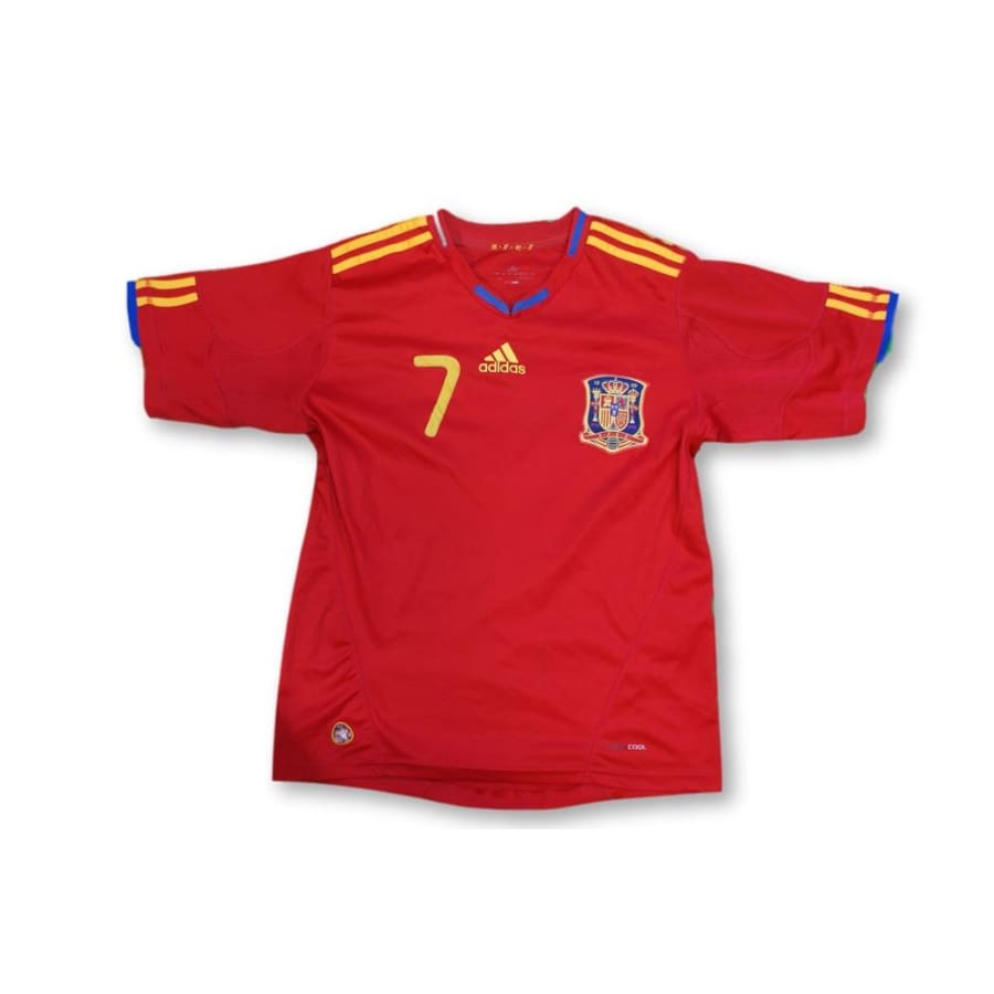 Maillot de football rétro domicile équipe dEspagne N°7 DAVID VILLA 2010-2011 - Adidas - Espagne