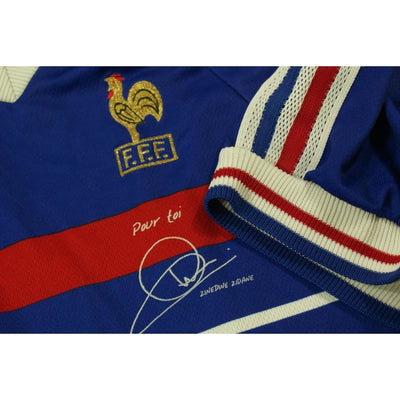 Maillot de football rétro domicile Equipe de France édition dédicace ZIDANE 1998-1999 - Adidas - Equipe de France