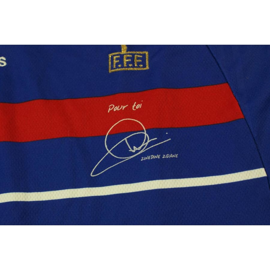 Maillot de football rétro domicile Equipe de France édition dédicace ZIDANE 1998-1999 - Adidas - Equipe de France