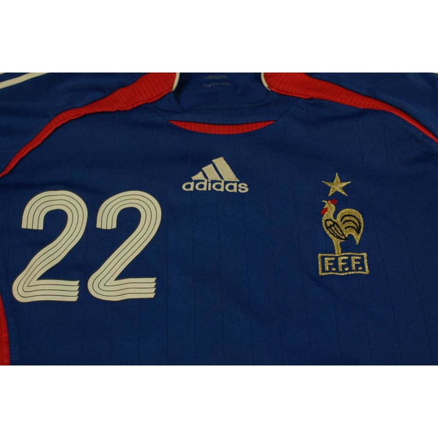 Maillot de football rétro domicile Equipe de France N°22 RIBERY 2006-2007 - Adidas - Equipe de France