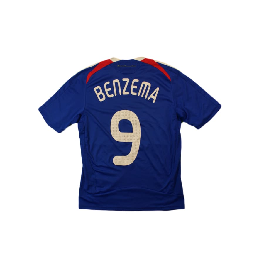 Maillot de football rétro domicile Equipe de France N°9 BENZEMA 2008-2009 - Adidas - Equipe de France