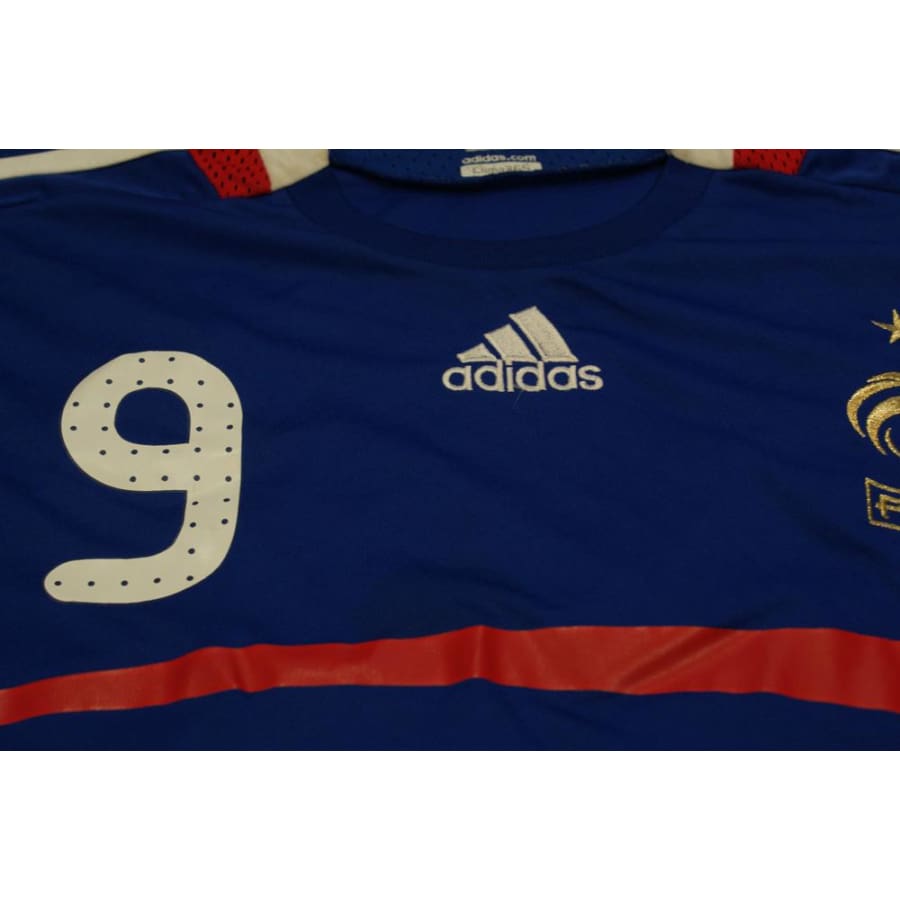 Maillot de football rétro domicile Equipe de France N°9 BENZEMA 2008-2009 - Adidas - Equipe de France