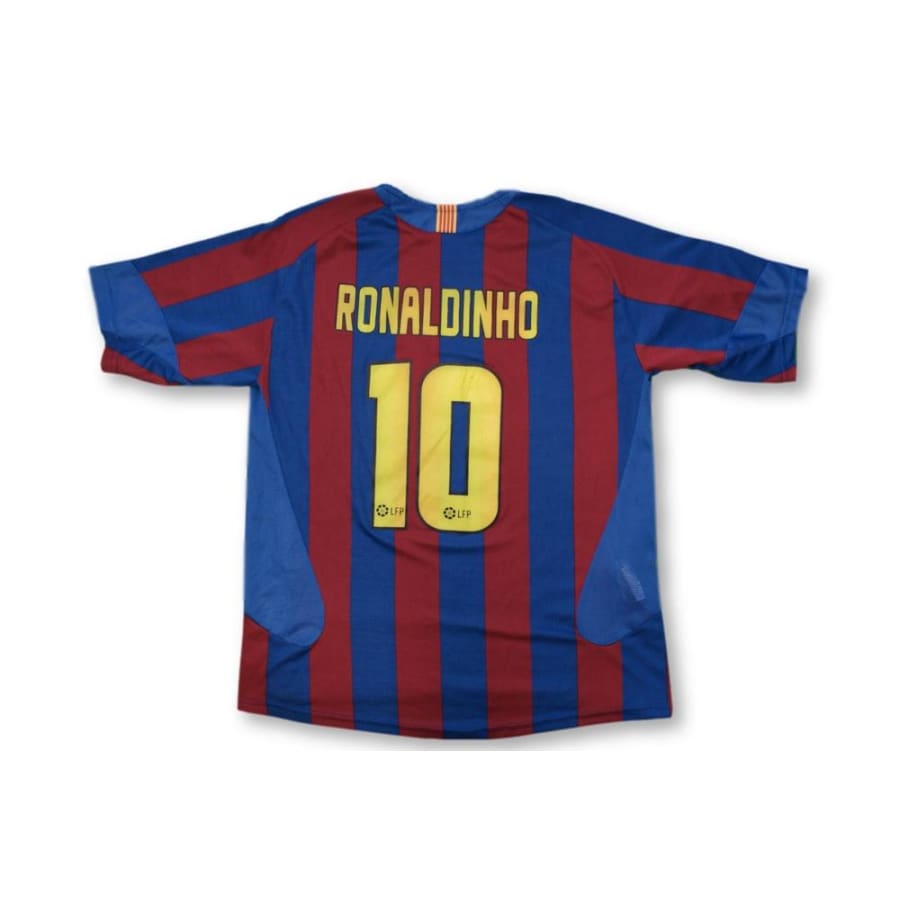 Maillot de football retro domicile FC Barcelone N°10 Ronaldinho 2005-2006 - Nike - Barcelone