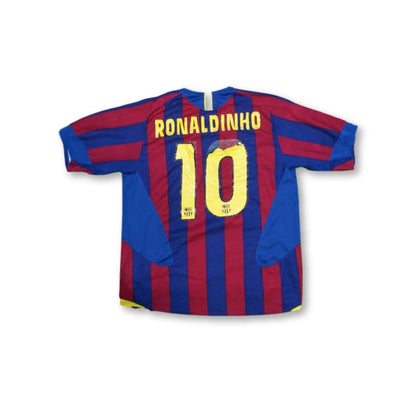 Maillot de football rétro domicile FC Barcelone N°10 RONALDINHO 2005-2006 - Nike - Barcelone