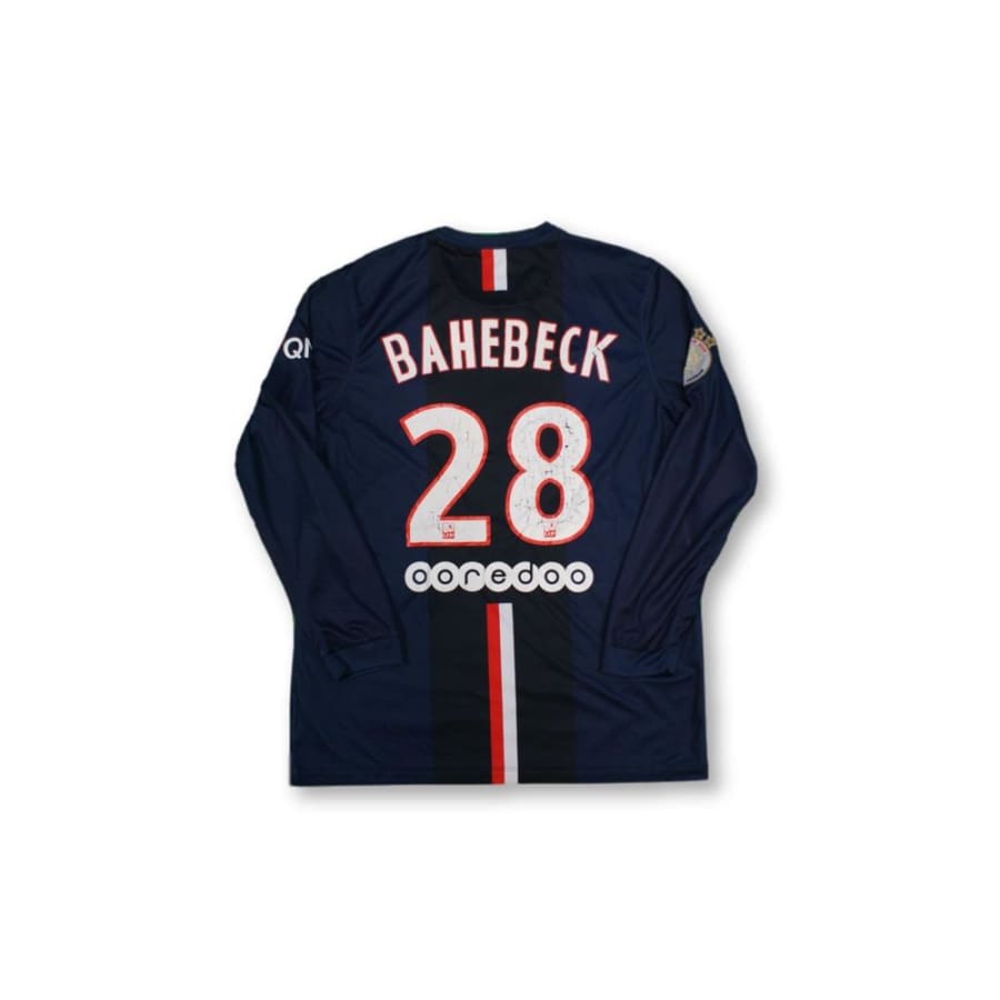 Maillot de football rétro domicile Paris Saint-Germain N°28 BAHEBECK 2014-2015 - Nike - Paris Saint-Germain