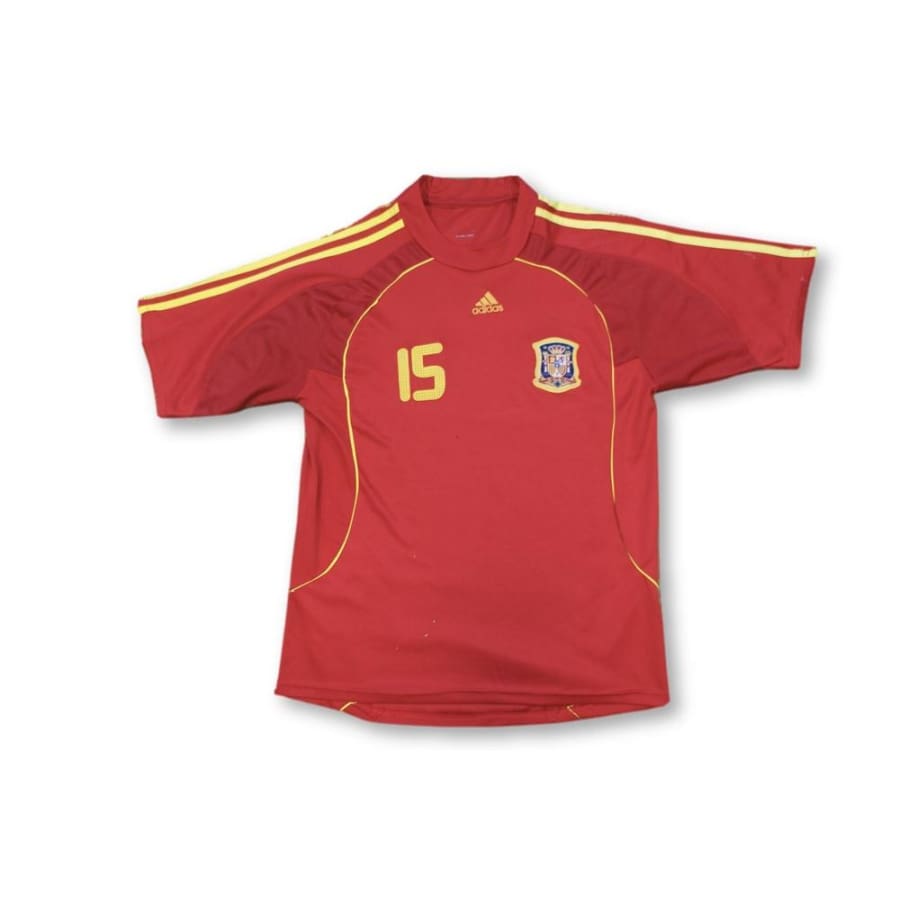 Maillot de football retro équipe dEspagne N°15 SERGIO RAMOS 2008-2009 - Adidas - Espagne