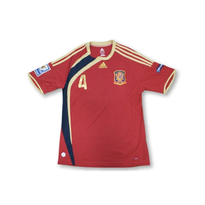 Maillot de football retro équipe dEspagne N°4 RAOUL 2009-2010 - Adidas - Espagne