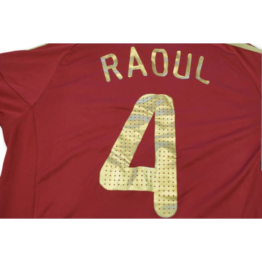 Maillot de football retro équipe dEspagne N°4 RAOUL 2009-2010 - Adidas - Espagne