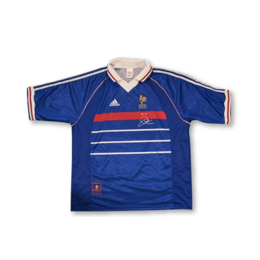 Maillot de football retro Equipe de France dédicace ZIDANE 1998-1999 - Adidas - Equipe de France
