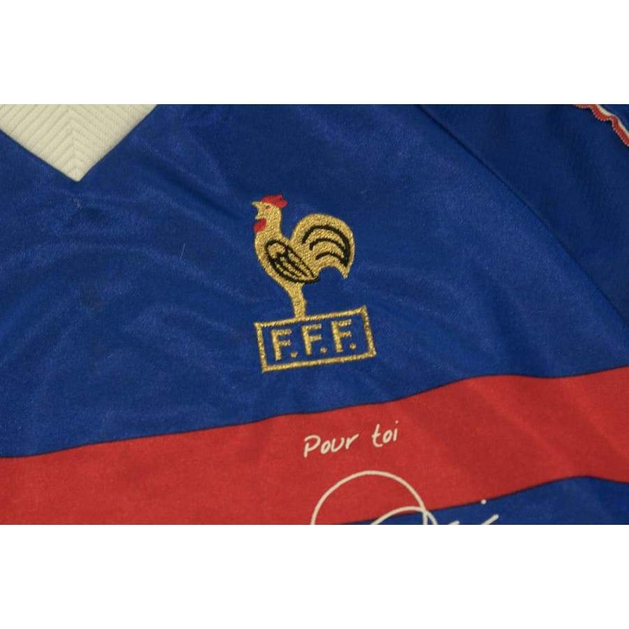 Maillot de football retro Equipe de France dédicace ZIDANE 1998-1999 - Adidas - Equipe de France