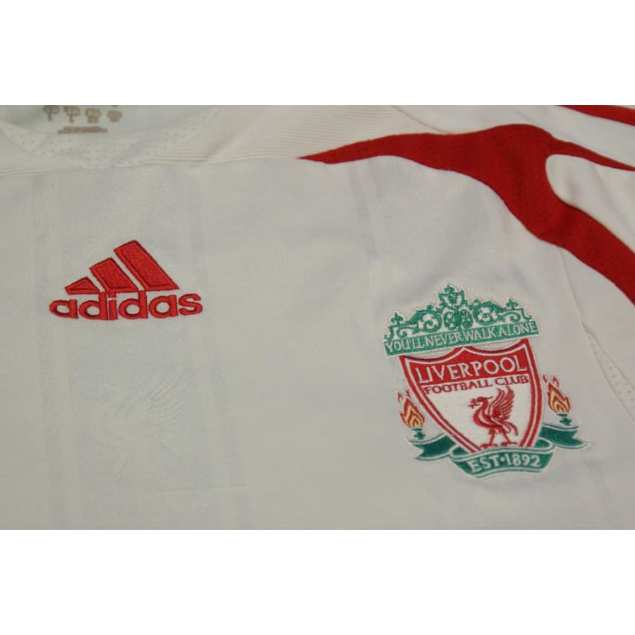 Maillot De Foot Vintage Liverpool Blanc - Taille S/M - Occasion Avec éventuelles Taches