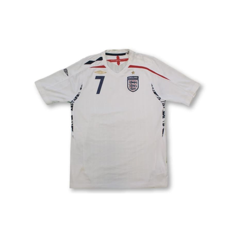 Maillot de football vintage domicile équipe dAngleterre N°7 BECKHAM 2007-2008 - Umbro - Angleterre