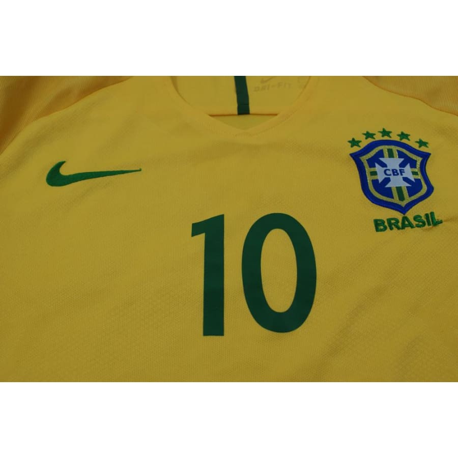 Maillot de football vintage domicile équipe du Brésil N°10 NEYMAR JR 2016-2017 - Nike - Brésil