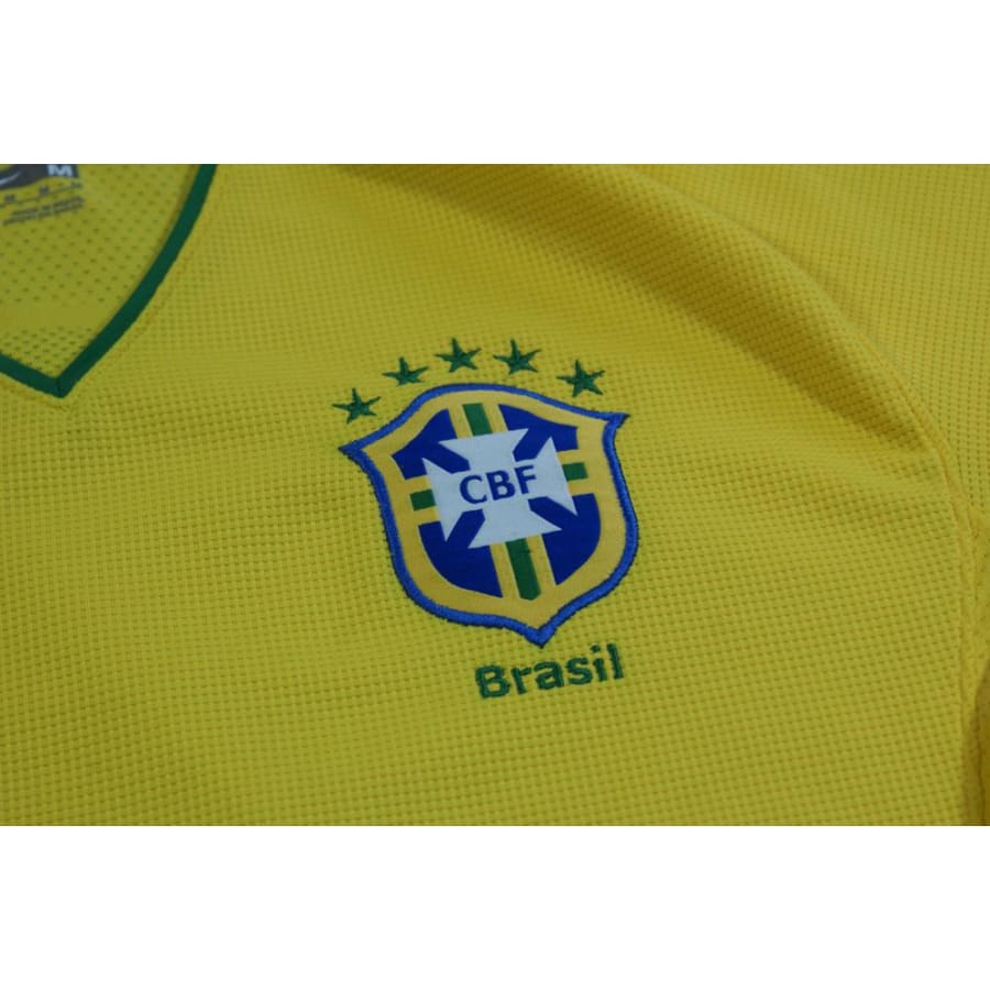 Maillot de football vintage domicile équipe du Brésil N°9 2008-2009 - Nike - Brésil