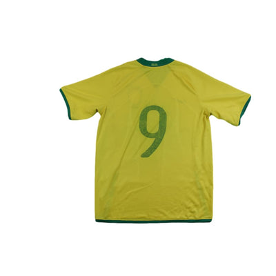 Maillot de football vintage domicile équipe du Brésil N°9 2008-2009 - Nike - Brésil