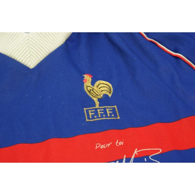 Maillot de football vintage domicile équipe de France édition dédicace Barthez 1998-1999 - Adidas - Equipe de France