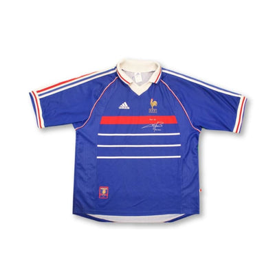 Maillot de football vintage domicile équipe de France édition dédicace Barthez 1998-1999 - Adidas - Equipe de France