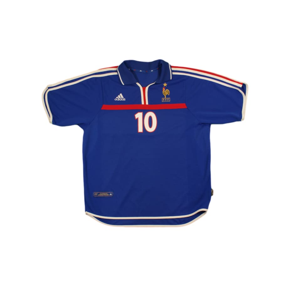 Maillot de football vintage domicile Equipe de France N°10 ZIDANE 2000-2001 - Adidas - Equipe de France