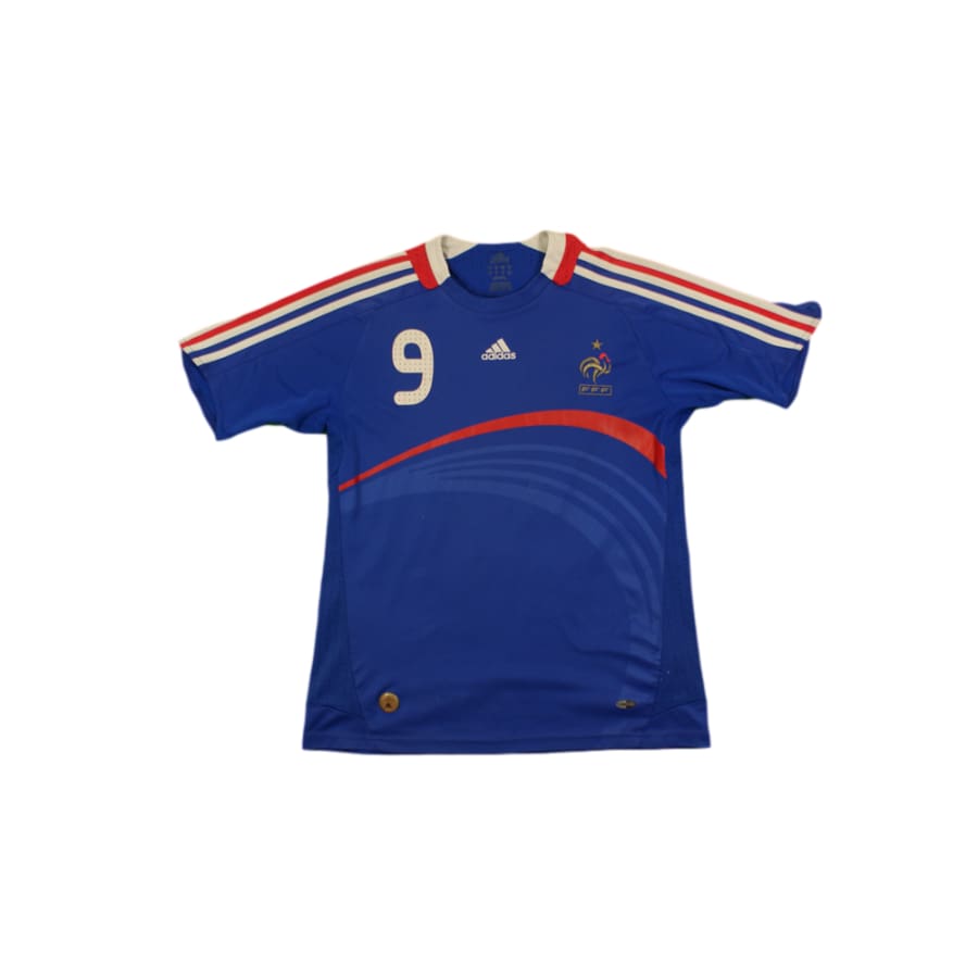 Maillot de football vintage domicile Equipe de France N°9 BENZEMA 2008-2009 - Adidas - Equipe de France