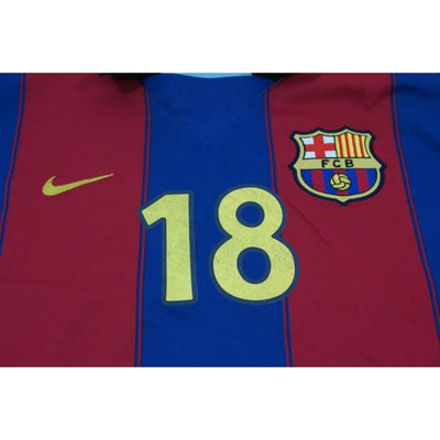 Maillot de football vintage domicile FC Barcelone N°18 2003-2004 - Nike - Barcelone