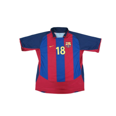 Maillot de football vintage domicile FC Barcelone N°18 2003-2004 - Nike - Barcelone