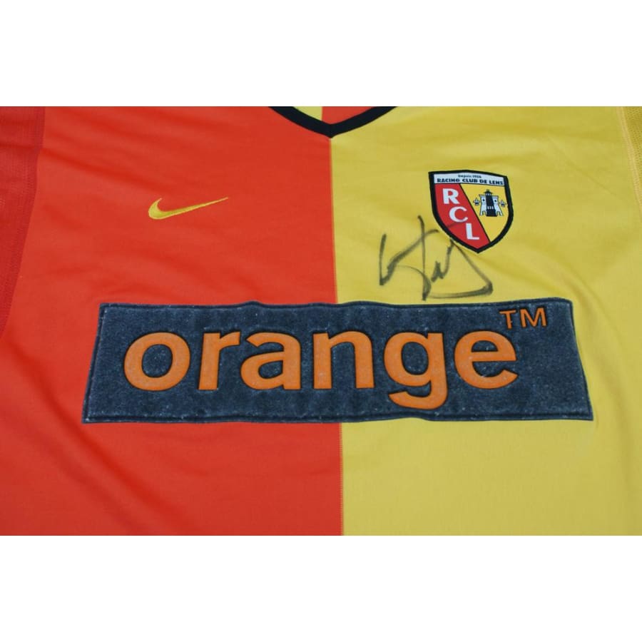 Maillot de football vintage domicile RC Lens dédicacé 2001-2002 - Nike - RC Lens