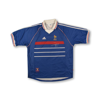 Maillot de football vintage Equipe de France dédicace BARTHEZ 1998-1999 - Adidas - Equipe de France