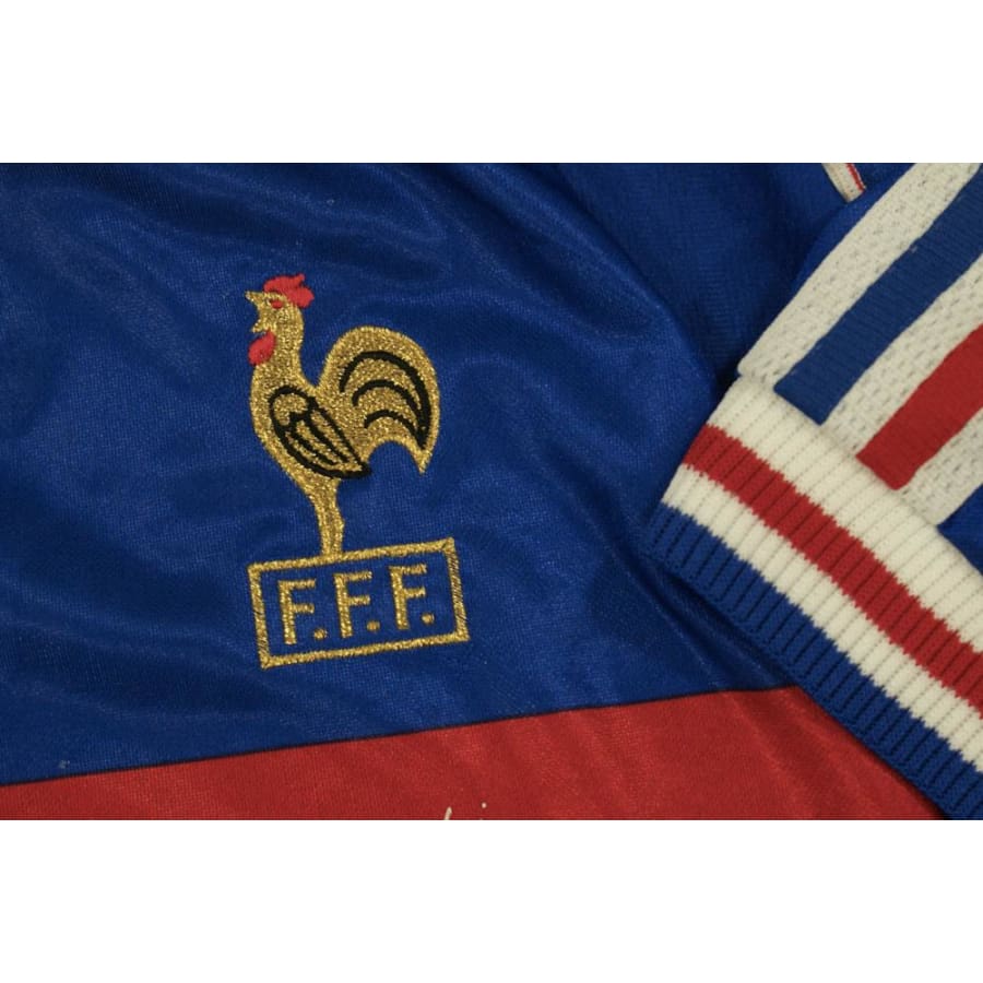 Maillot de football vintage Equipe de France dédicace Djorkaeff 1998-1999 Edition Nutella collector - Adidas - Equipe de France