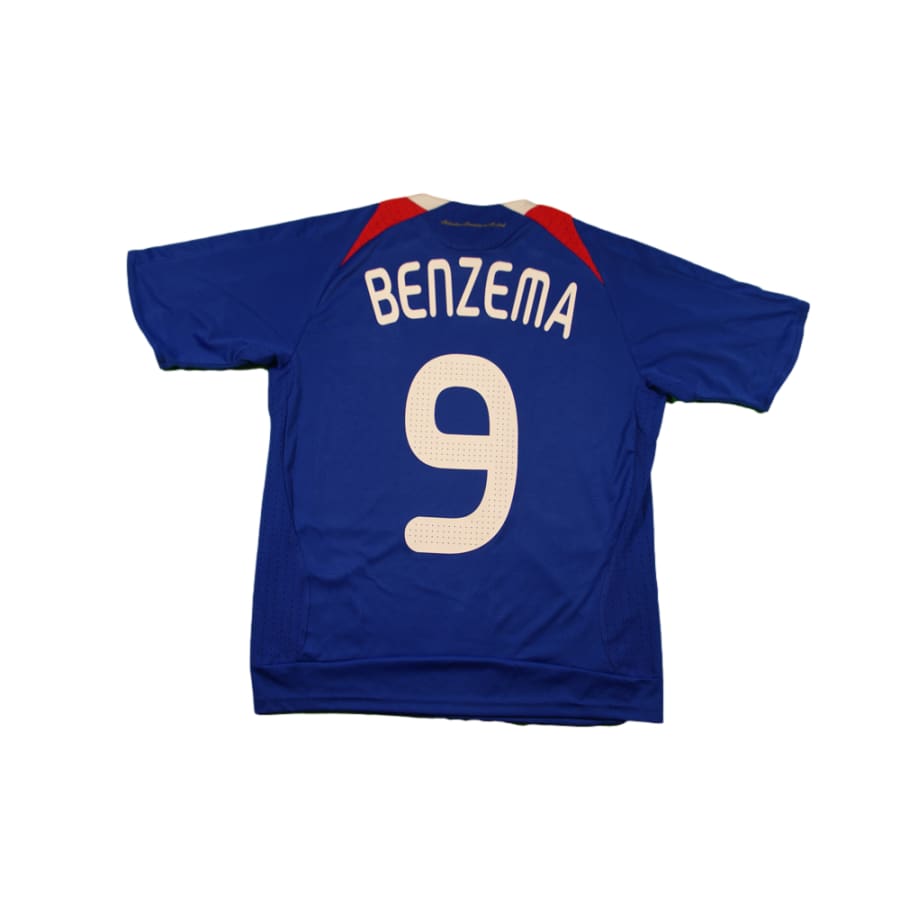 Maillot de football vintage équipe de France enfant N°9 BENZEMA 2008-2009 - Adidas - Equipe de France