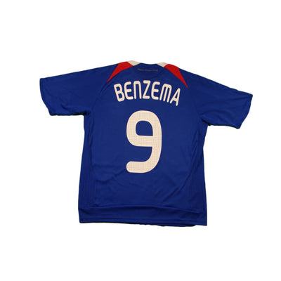 Maillot de football vintage équipe de France enfant N°9 BENZEMA 2008-2009 - Adidas - Equipe de France
