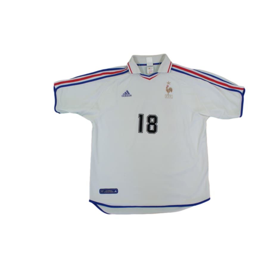 Maillot de football vintage extérieur Equipe de France N°18 2000-2001 - Adidas - Equipe de France