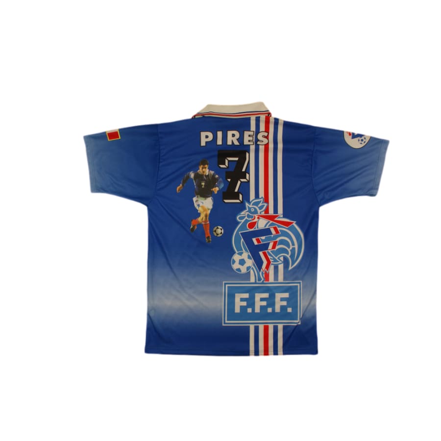 Maillot de football vintage supporter Equipe de France N°7 PIRES années 1990 - Autre marque - Equipe de France